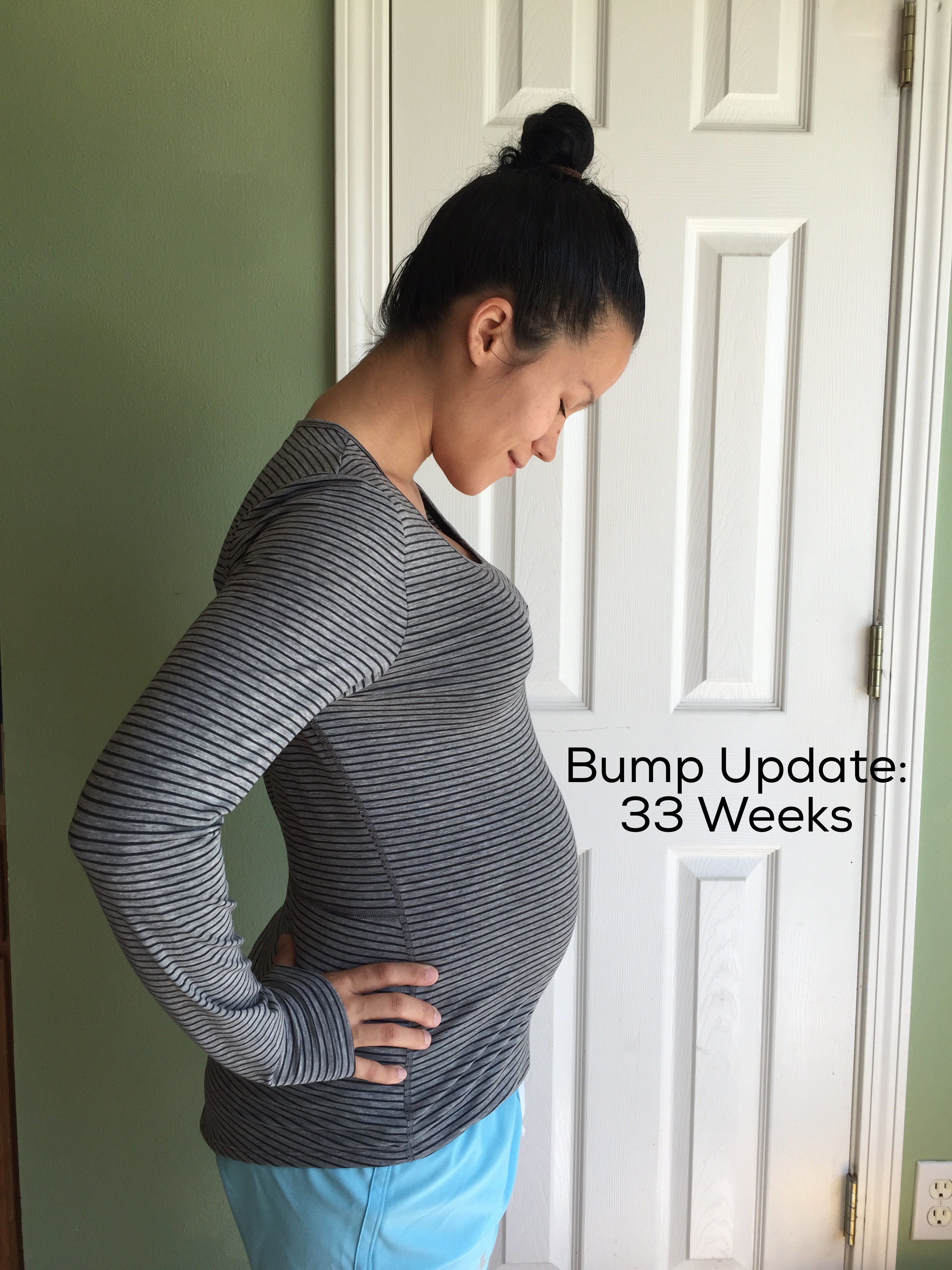 You're too small for 33 weeks!': Mum responds to 'tiny' baby bump shaming