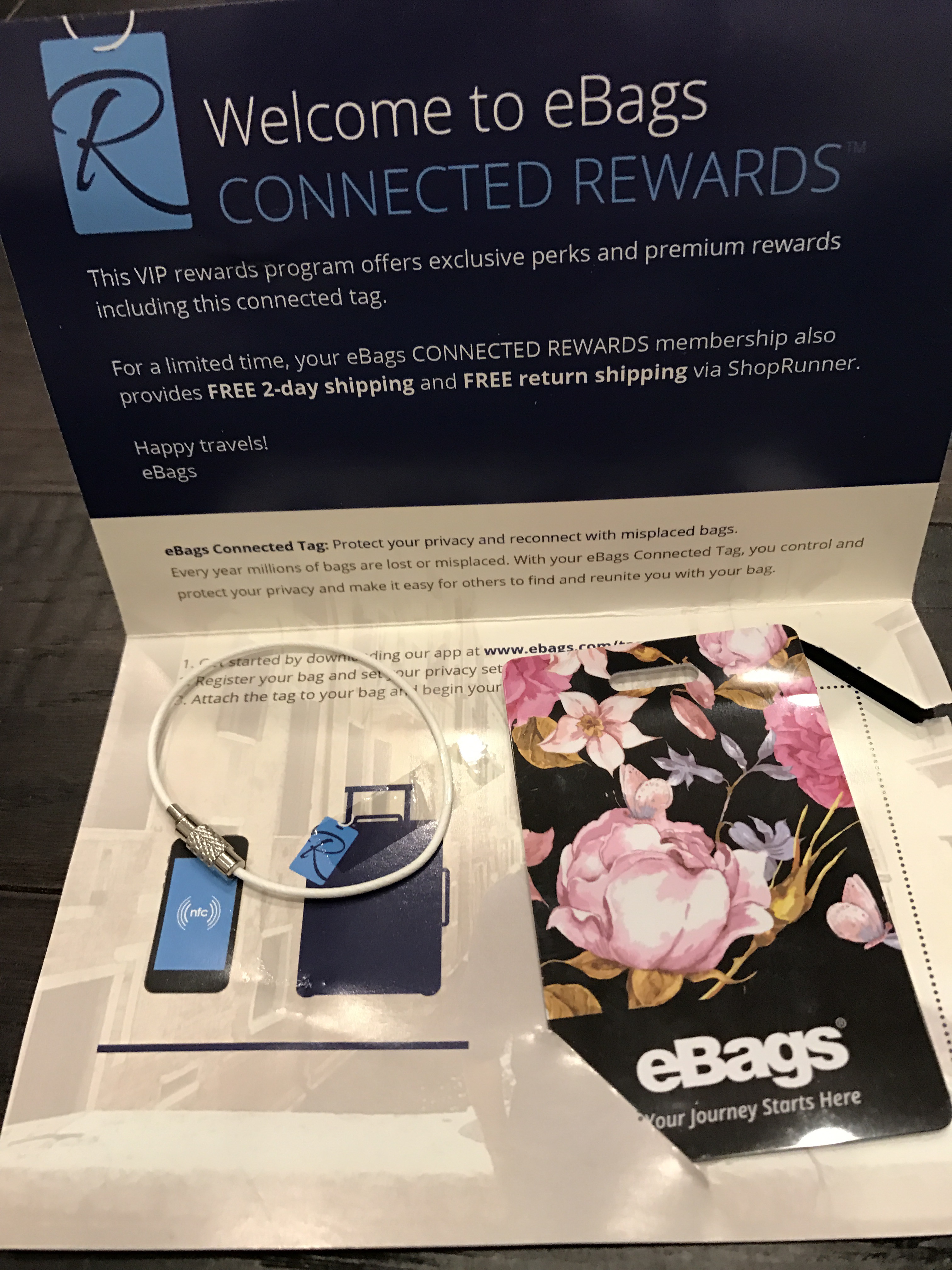 ebags connected luggage tag